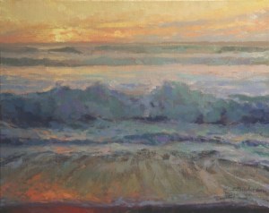 Surf at Twilight -- Original Oil Painting by Steve Henderson