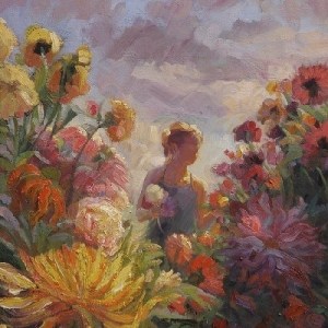 Dahlia Girl by Steve Henderson of Steve Henderson Fine Art