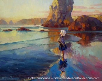 bold innocence child girl beach coast dreaming steve henderson art