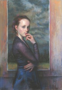College Girl. Original pastel portrait, On the Verge, by Steve Henderson