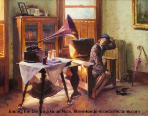 nostalgia 1940 vintage woman victrola victorian art steve henderson