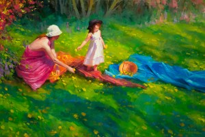 What does love look like? Gentle, kind, protective, unconditional. Dandelions, original painting available at Steve Henderson Fine Art; licensed open edition fine art print at Great Big Canvas