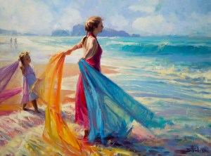We teach best by example, not by tearing down. Into the Surf, original painting by Steve Henderson sold; licensed open edition art print at Great Big Canvas