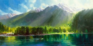 An enchanted, magical, sacred place in the Wallowa Mountains. Peace, original oil painting at Steve Henderson Fine Art.