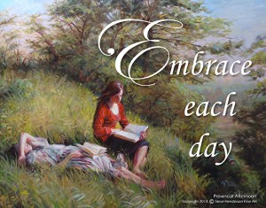 The major difference between curriculum and books is that books are a LOT more engaging and fun. Embrace Each Day poster by Steve Henderson, available at Steve Henderson Fine Art.