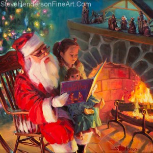 According to my mother, I would have had better luck finding Santa Claus in the living room than I would snagging a date with the guy I had a crush on. Christmas Story, original painting and signed limited edition print by Steve Henderson.