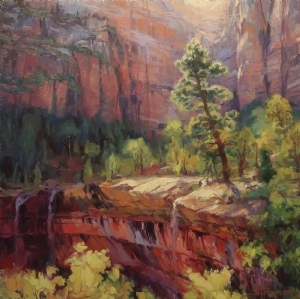 Steve Henderson has been painting for a long time, and it shows -- in his skill and mastery with paint and the brush. Last Light in Zion, licensed open edition print at Great Big Canvas