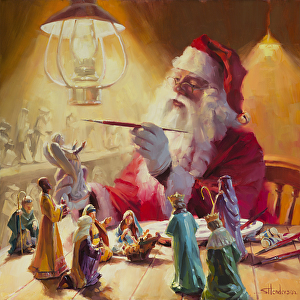 From the original to a greeting card, Steve's Christmas paintings can be a part of your holidays. These Gifts Are Better Than Toys by Steve Henderson.