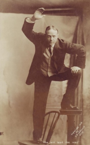 While the contemporary, celebrity preaching fare isn't as graphically hostile as the message of early 20th century evangelist Billy Sunday, the underlying message is remarkably similar. Image of Billy Sunday, circa 1915.