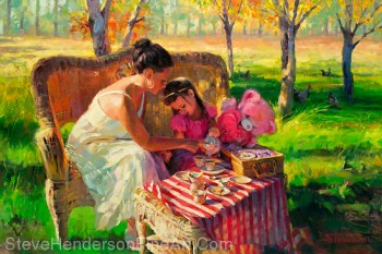 Within a 24-hour period, which every living human is given, we can do great things that look ordinary, but leave lasting results. Afternoon Tea by Steve Henderson, original painting and licensed print.