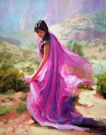 magenta zion woman dancer indian southwest art print steve Henderson