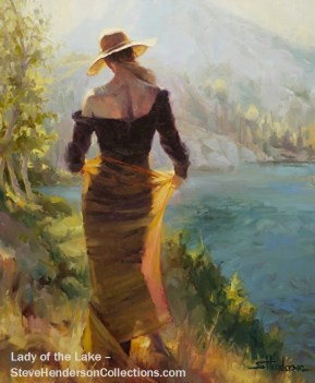 lady lake woman alpine wilderness mountains independence steve henderson art