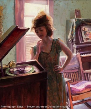 phonograph vintage nostalgia woman music hat