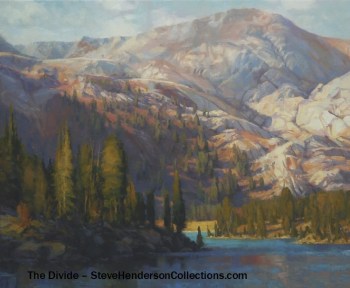mountain lake alpine wilderness landscape trees steve henderson art