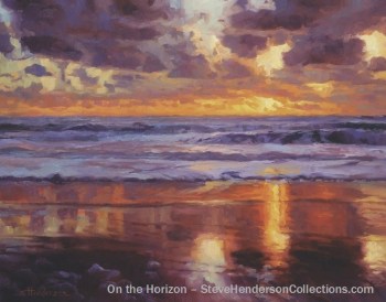 horizon ocean sunset coast beach oregon painting purple steve henderson